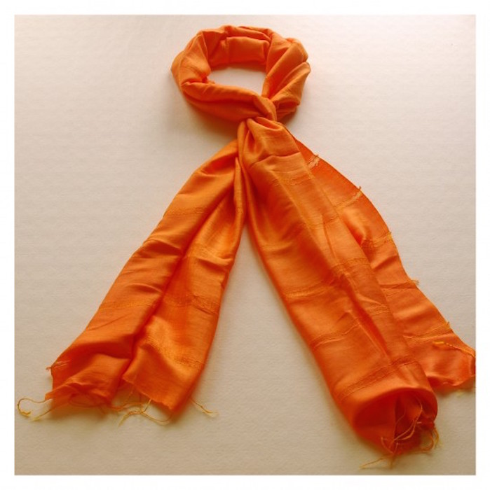 Laotian Silk Scarf (Orange)